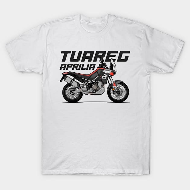 Aprilia Tuareg 660 - Red T-Shirt by Tomislav Lozić